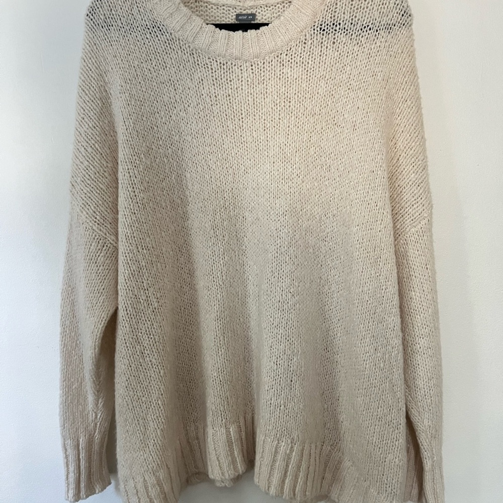 Aerie Soft Cream Knit Sweater